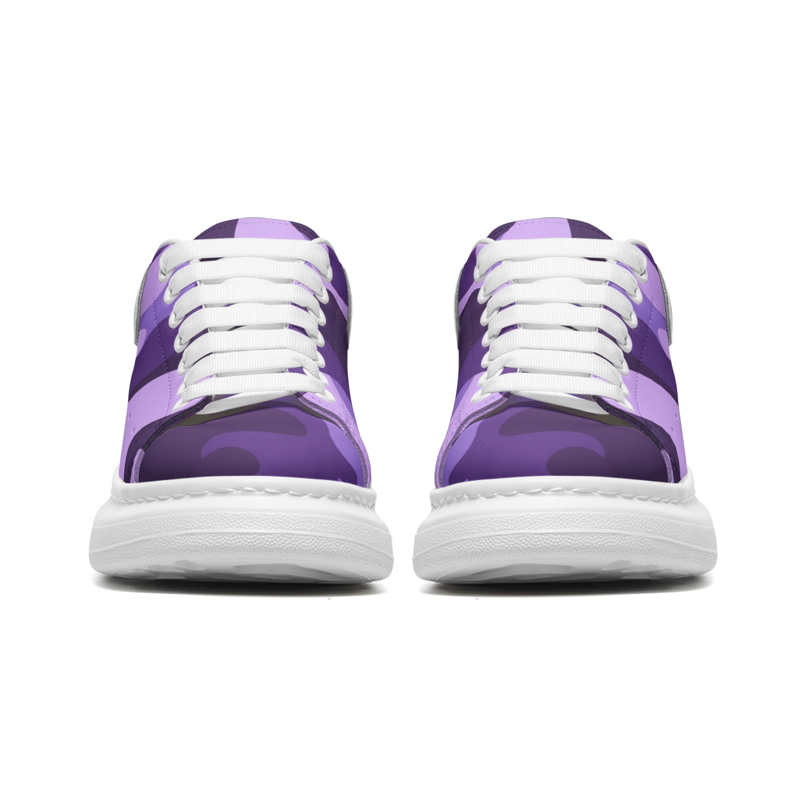 Oversized McQueen Sneakers | Purple, Blue, & Mauve Camouflage