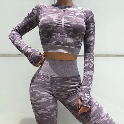 Purple Camo Sleeve Crop