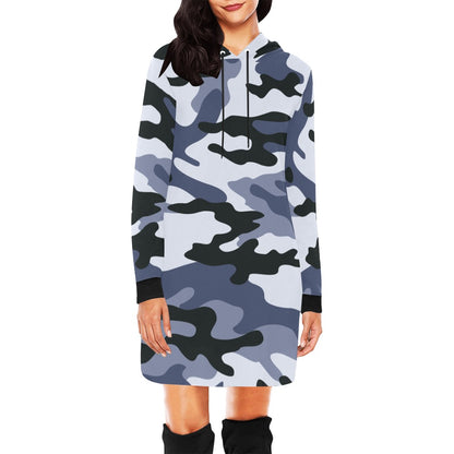 Camo Hoodie Dress | Light Blue Camouflage