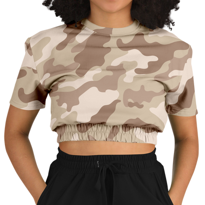 Camo Crop Top Sweatshirt | Brown Desert Camouflage