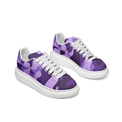 Oversized McQueen Sneakers | Purple, Blue, & Mauve Camouflage