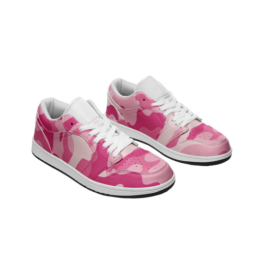 Camo Shoes | Lavender Pink Low Top Leather Sneakers