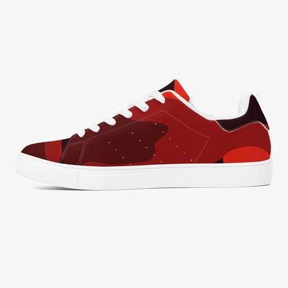 Camo Sneakers | Classic Low-Top Leather | Scarlet Red & Black