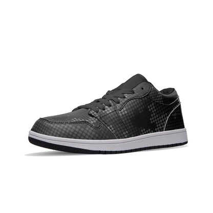 Black Camo Sneakers | Stylish Pixel | Unisex Low Top Leather