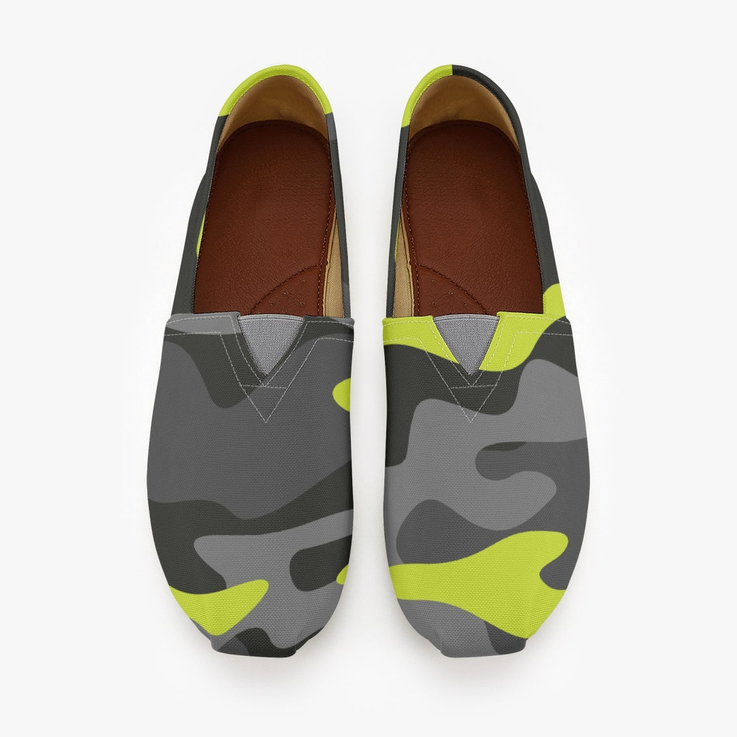 Camo Toms | Black, Gray, and Yellow camouflage Canvas Shoes