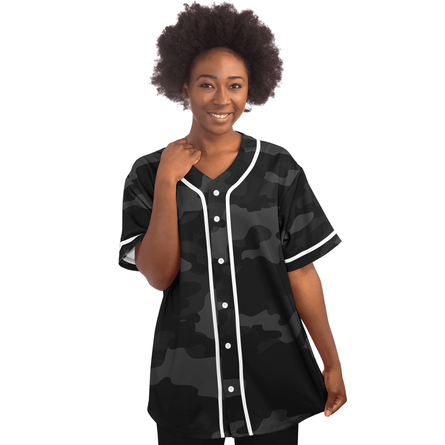 Camo Baseball Jersey | Black Camouflage