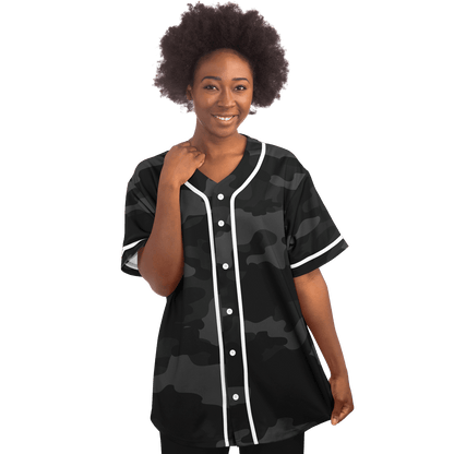 Camo Baseball Jersey | Black Camouflage