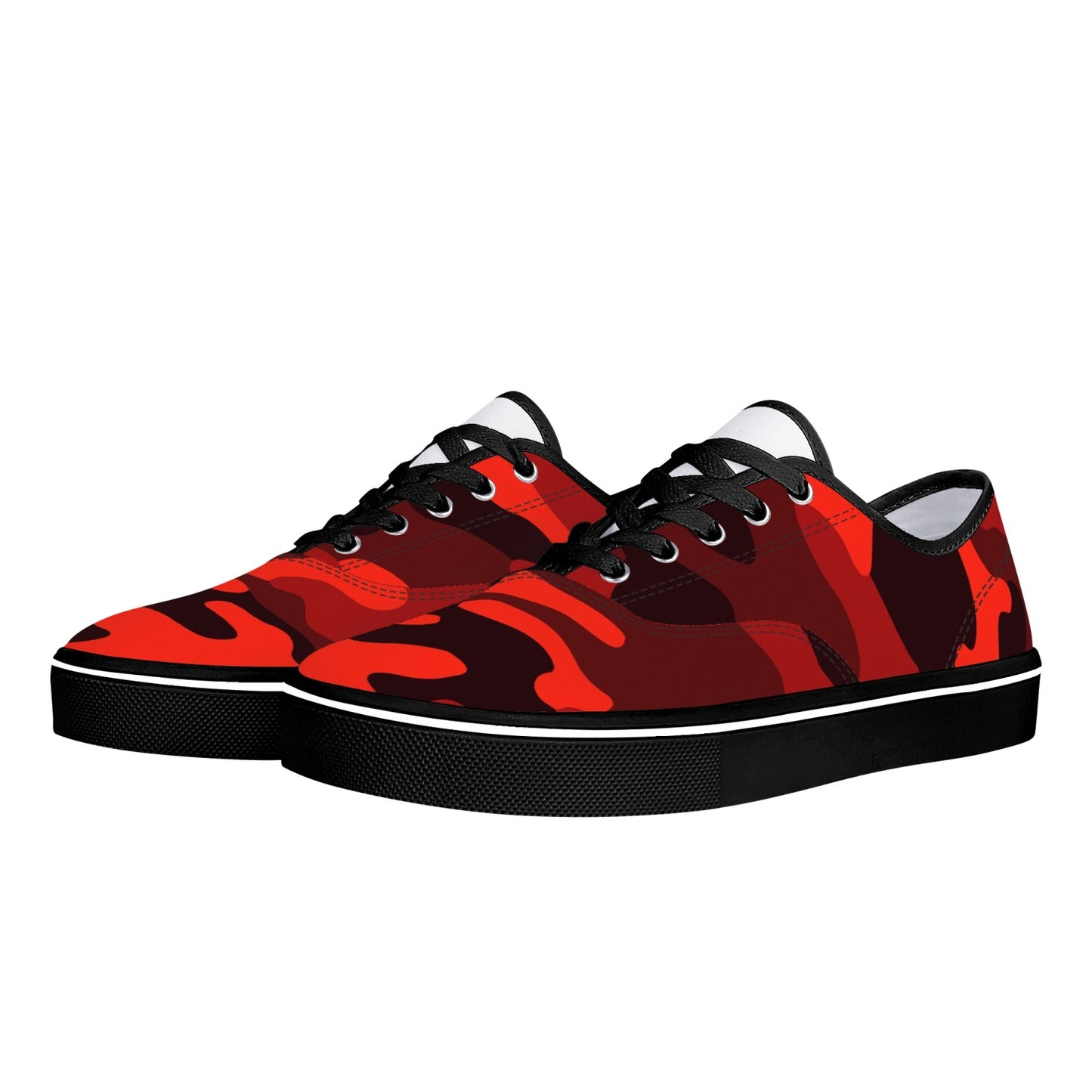 Camo Skate Shoes | Scarlet Red & Black Camouflage