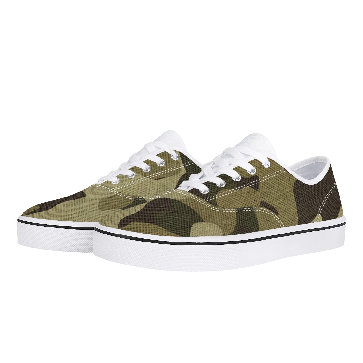 Camo Skate Shoes | Green Fabric Camouflage