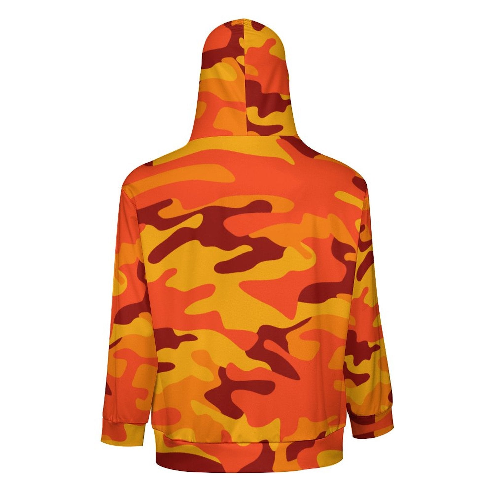 Zip up Camo Hoodie | Orange & Red Camouflage