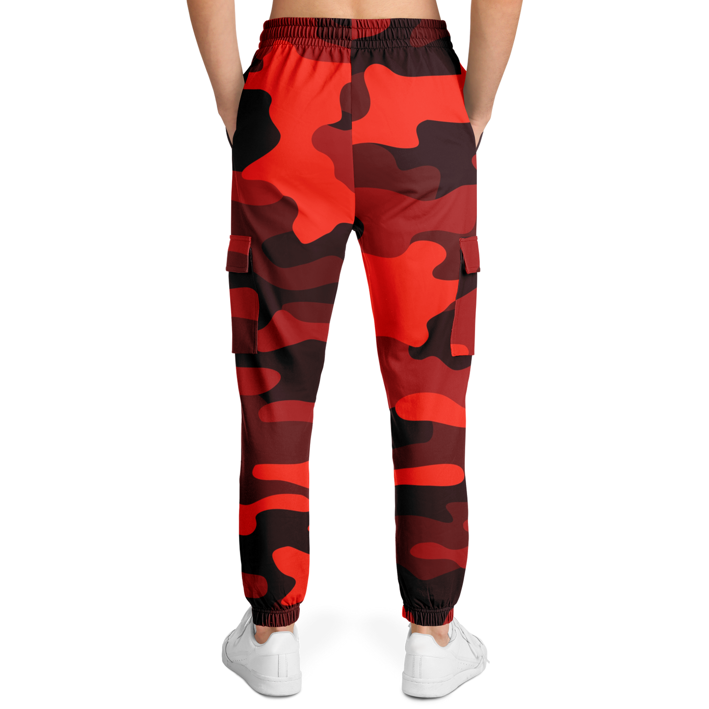 Camo Cargo Pants | Unisex | Scarlet Red & Black