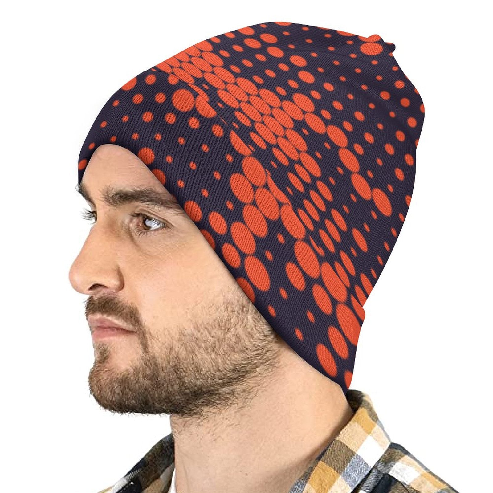 Camo Beanie | Orange & Blue Digital Camouflage