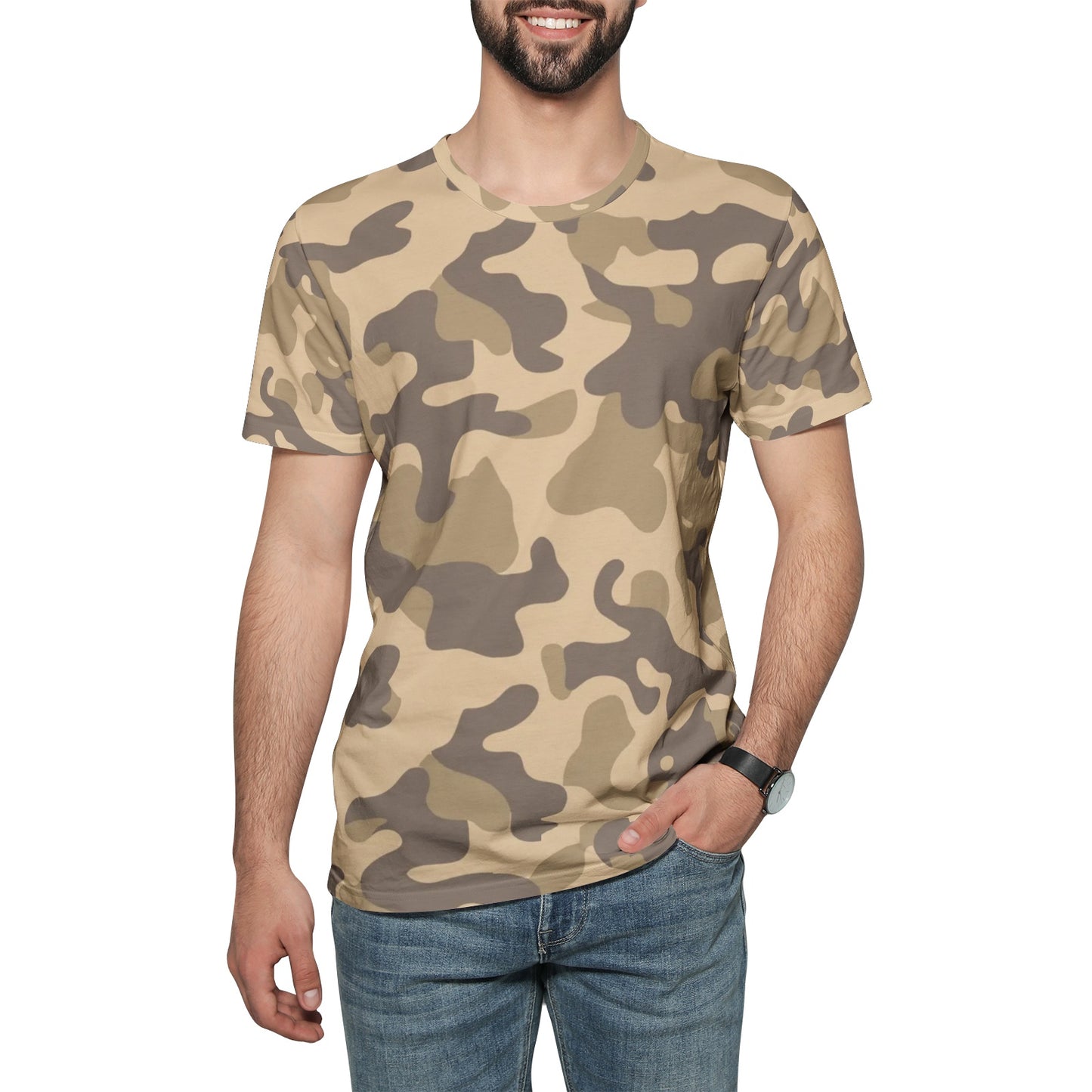 Camo T-shirt | Cotton | Unisex | Khaki Camouflage