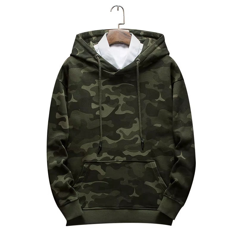 Green Hooded Sweatshirt for Men | Oversized Camo