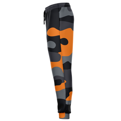 Camo Sweatpants | Unisex | Orange, Gray & Black Camouflage