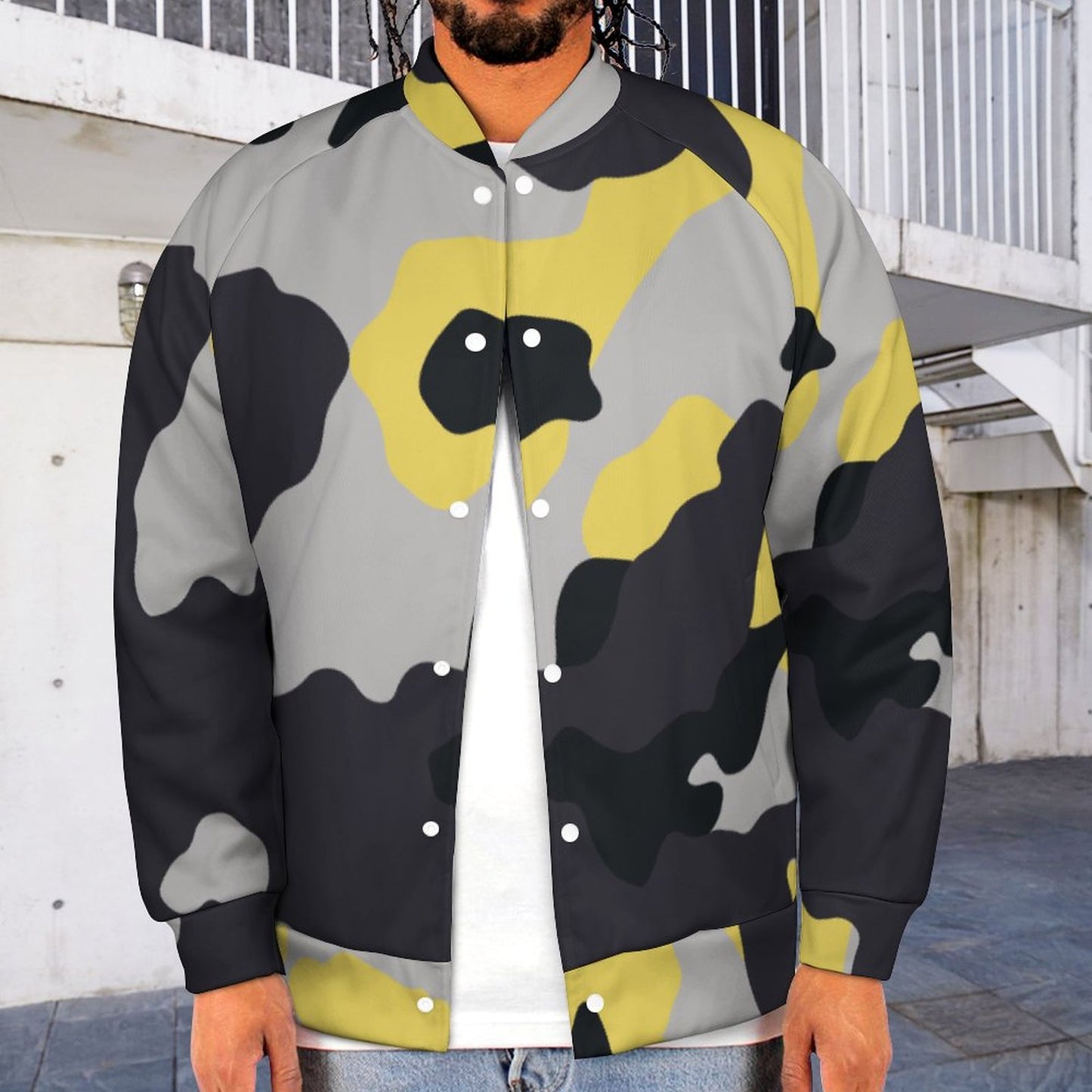 Men's Camo Jacket | Yellow, Black & Silver Camouflage