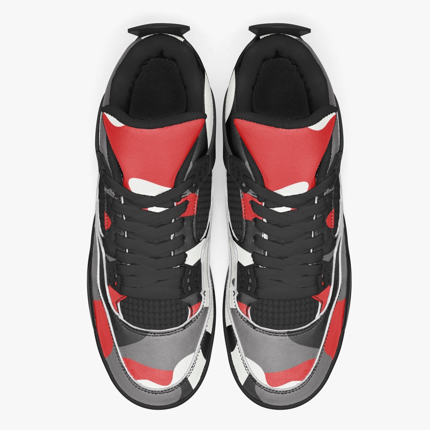 Camo Jordans AJ4 | Red, Black and White Camouflage