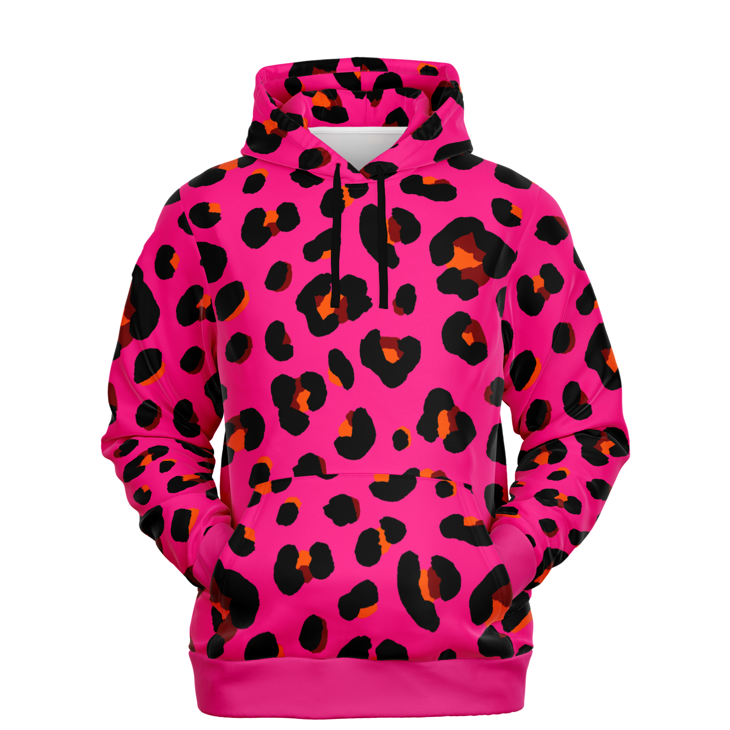 Leopard Hoodie | Cerise Pink, Orange and Black