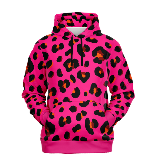 Leopard Hoodie | Cerise Pink, Orange and Black