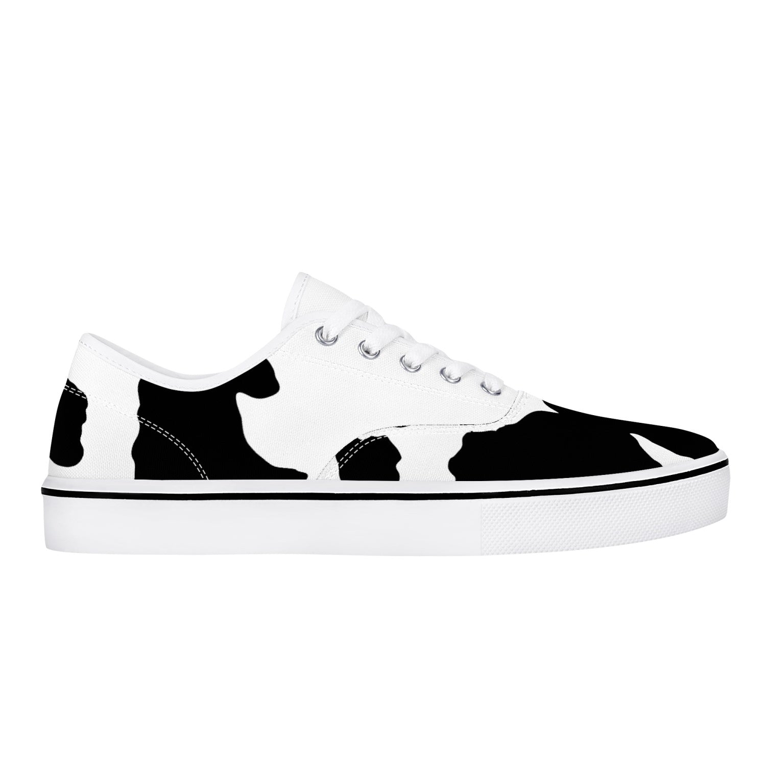 Camo Skate Shoes | Black & White Cow Print