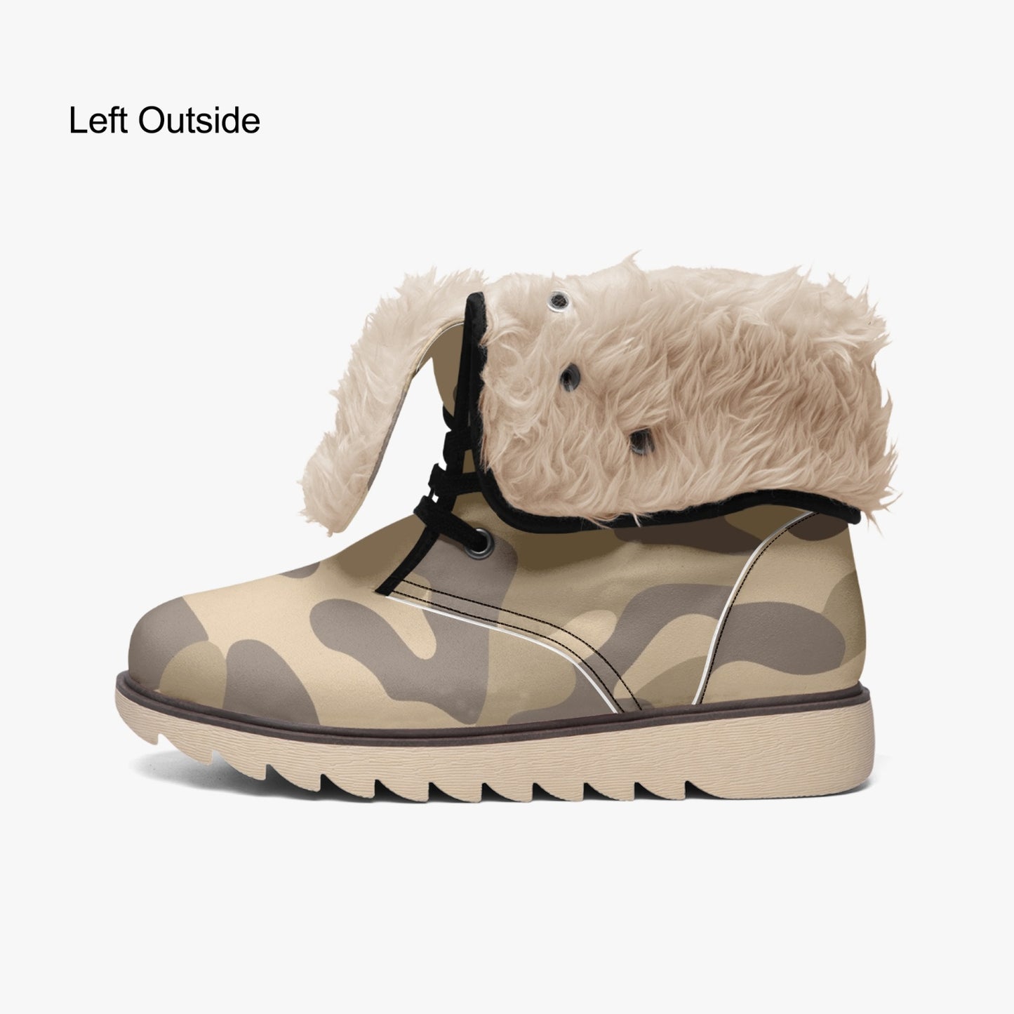 Camo Boots | Khaki Cotton-Pad Fur Lining