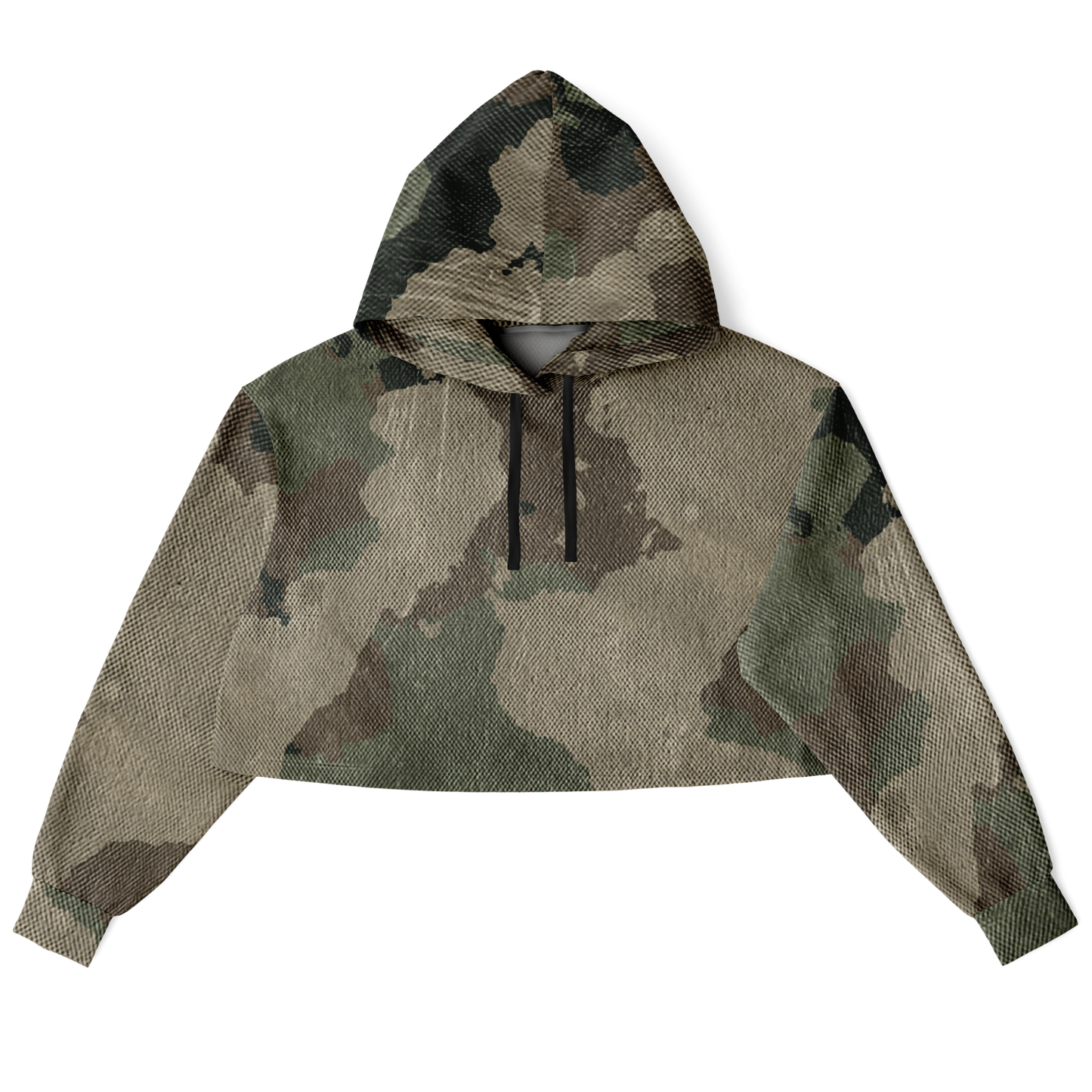 Cropped Hoodie For Women | Dirty Old Brown Camouflage