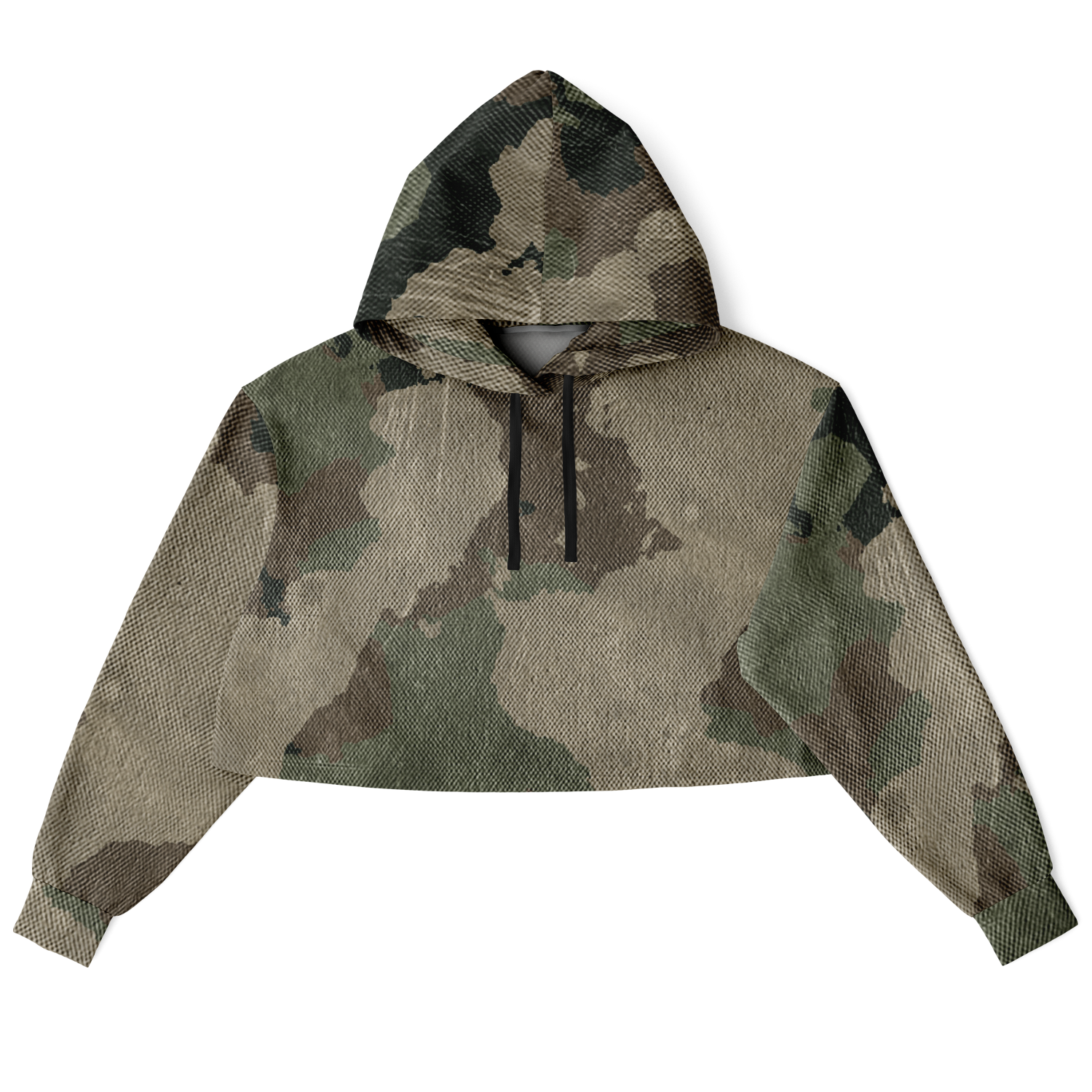 Cropped Hoodie For Women | Dirty Old Brown Camouflage