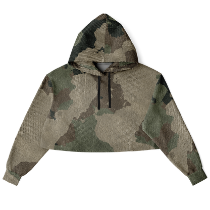 Cropped Hoodie For Women | Dirty Old Brown Camouflage