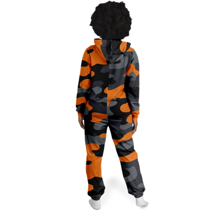 Camo Onesie | Orange, Black and Gray Camouflage