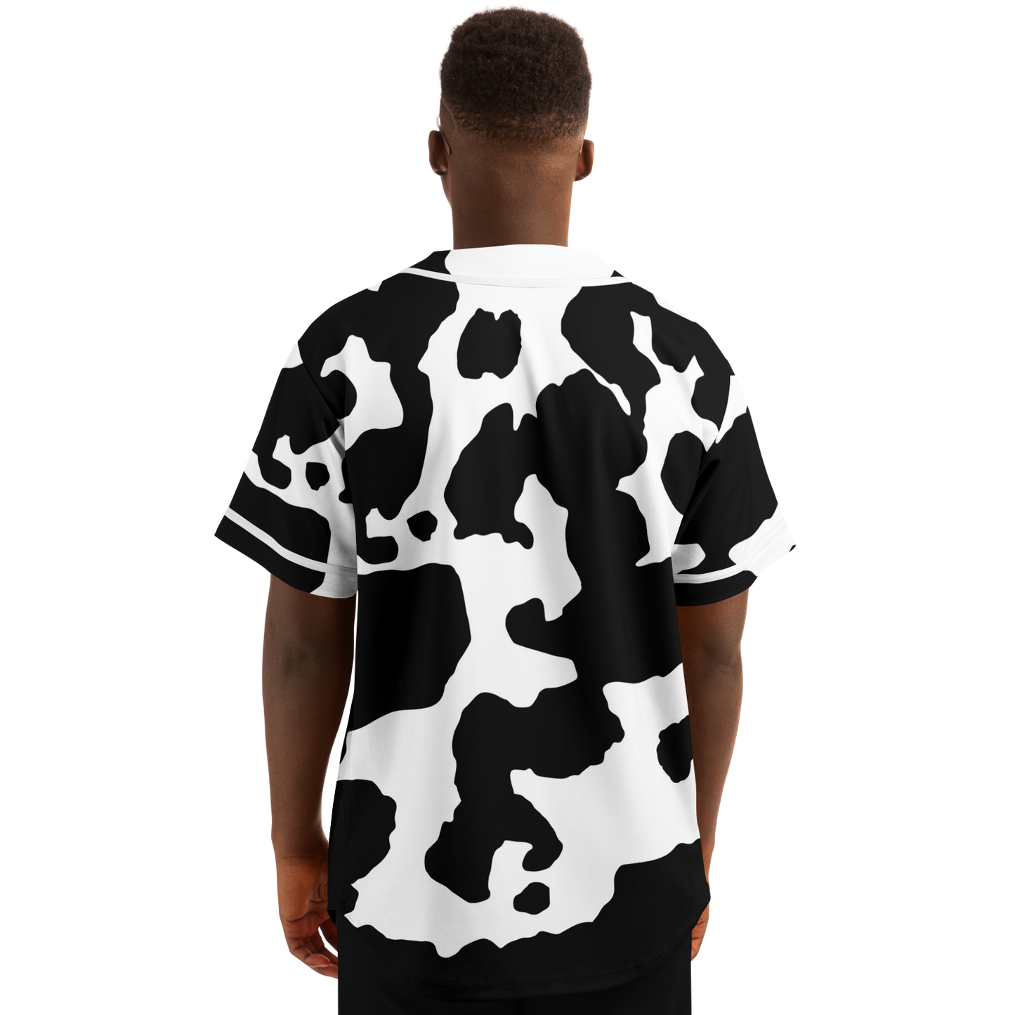 Camo Baseball Jersey | Black & White Cow Camouflage