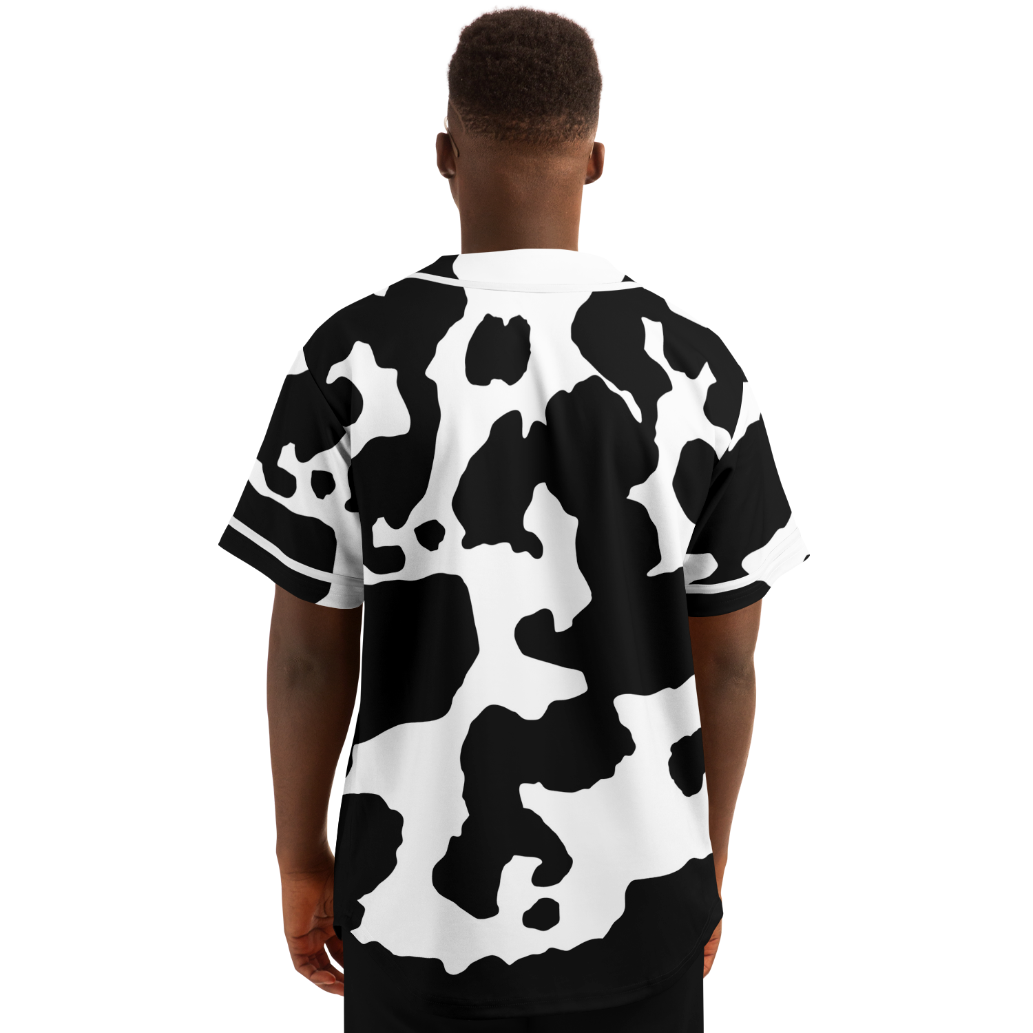 Camo Baseball Jersey | Black & White Cow Camouflage