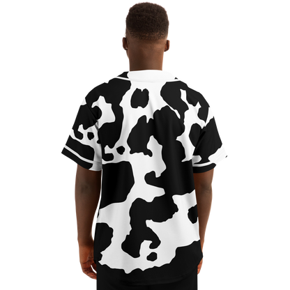 Camo Baseball Jersey | Black & White Cow Camouflage