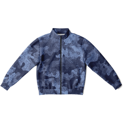 Camo Track Jacket | Denim Blue Camouflage