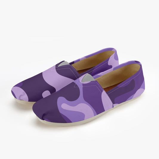 Camo Toms | Purple, Blue, and Mauve Camouflage Canvas Shoes