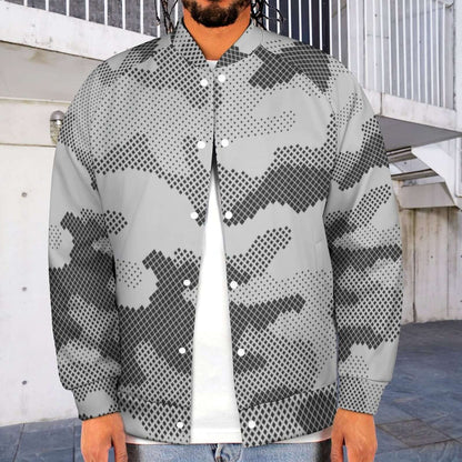 Men's Camo Jacket | Black & White Digital Dotted