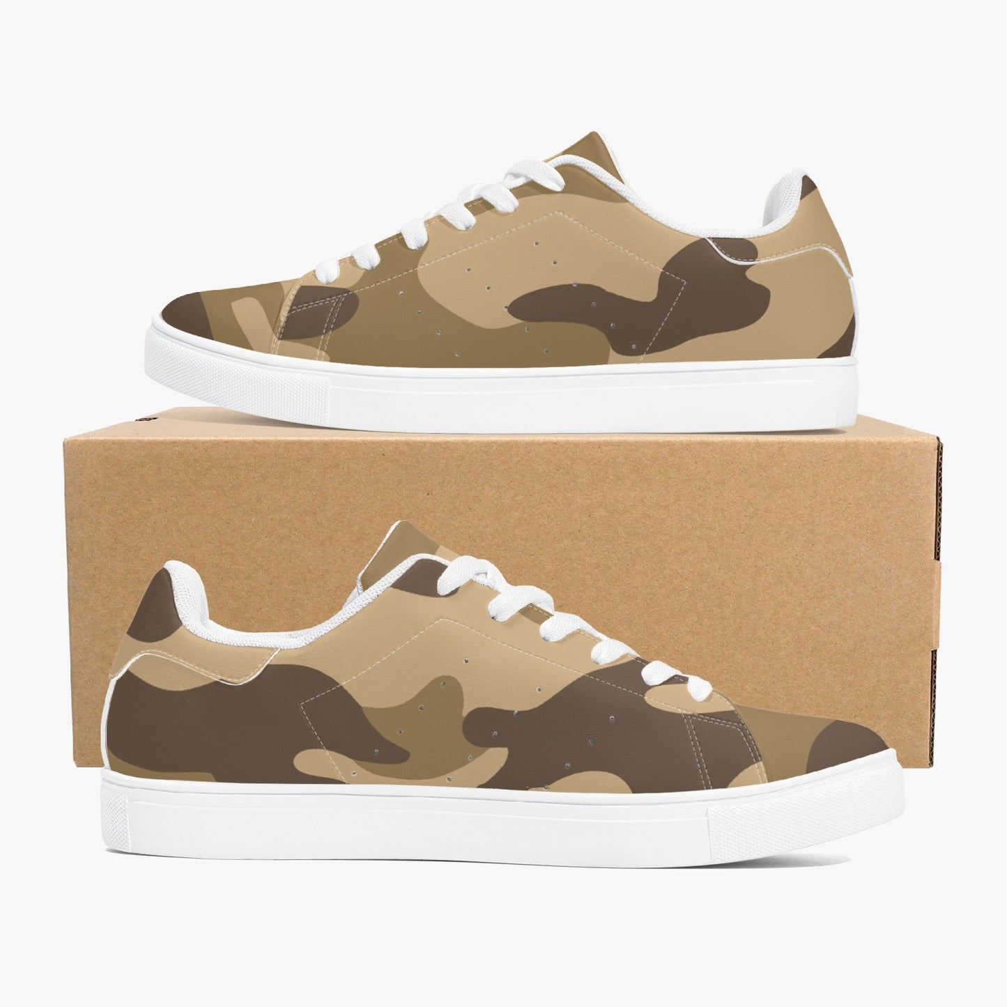 Camo Sneakers | Classic Low-Top Leather | Khaki