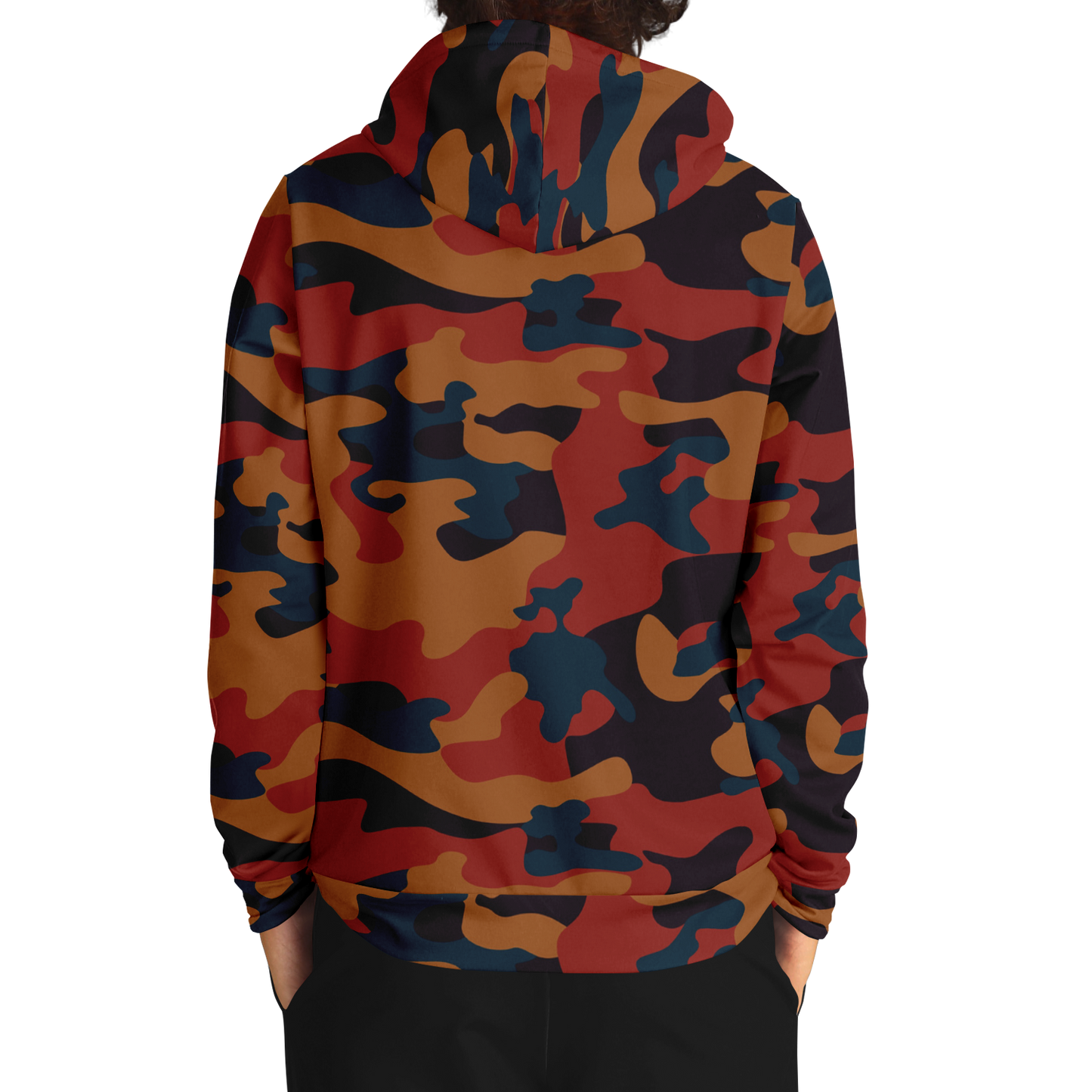 Camo Hoodie | Brown, Prussian Blue and Auburn Camouflage