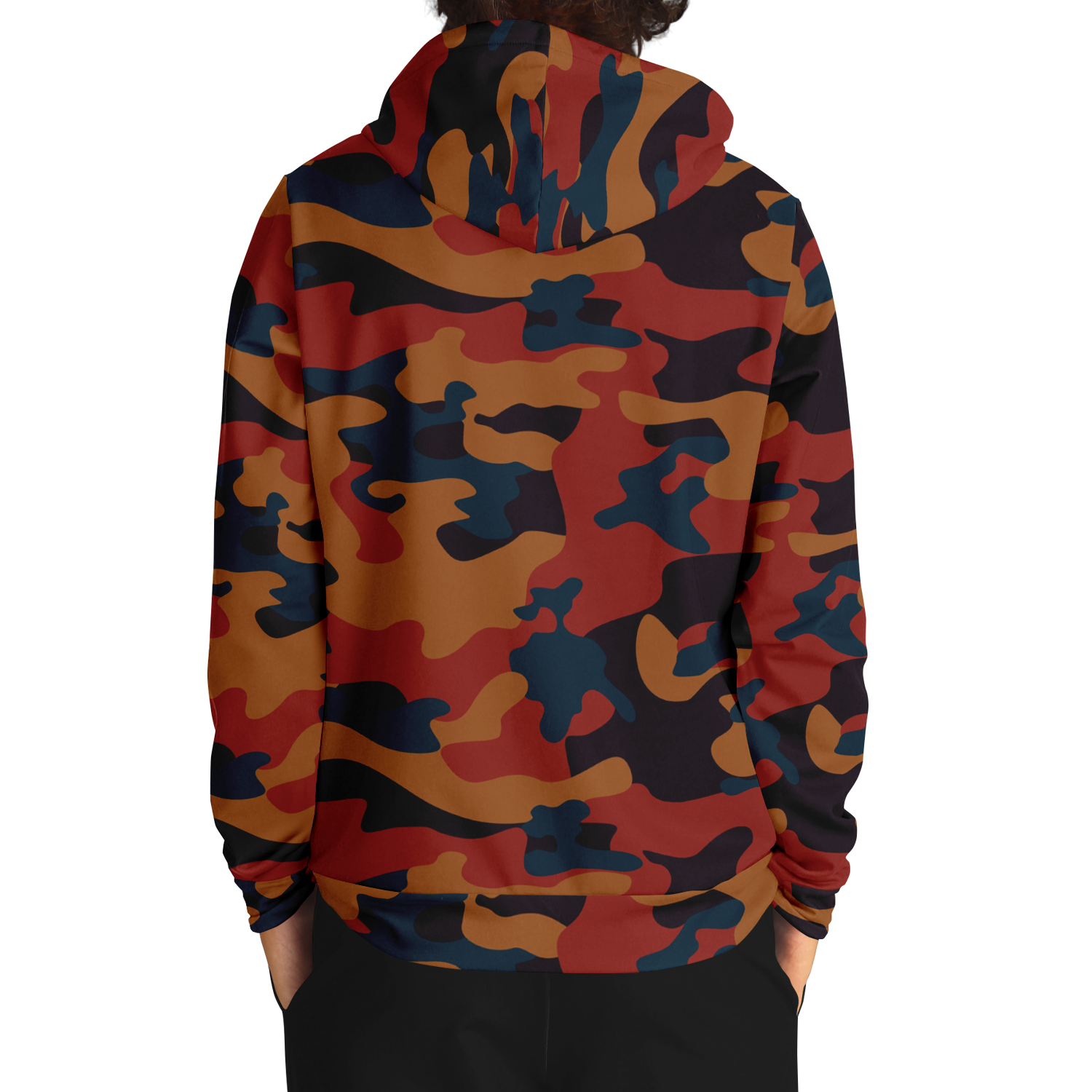 Camo Hoodie | Brown, Prussian Blue and Auburn Camouflage