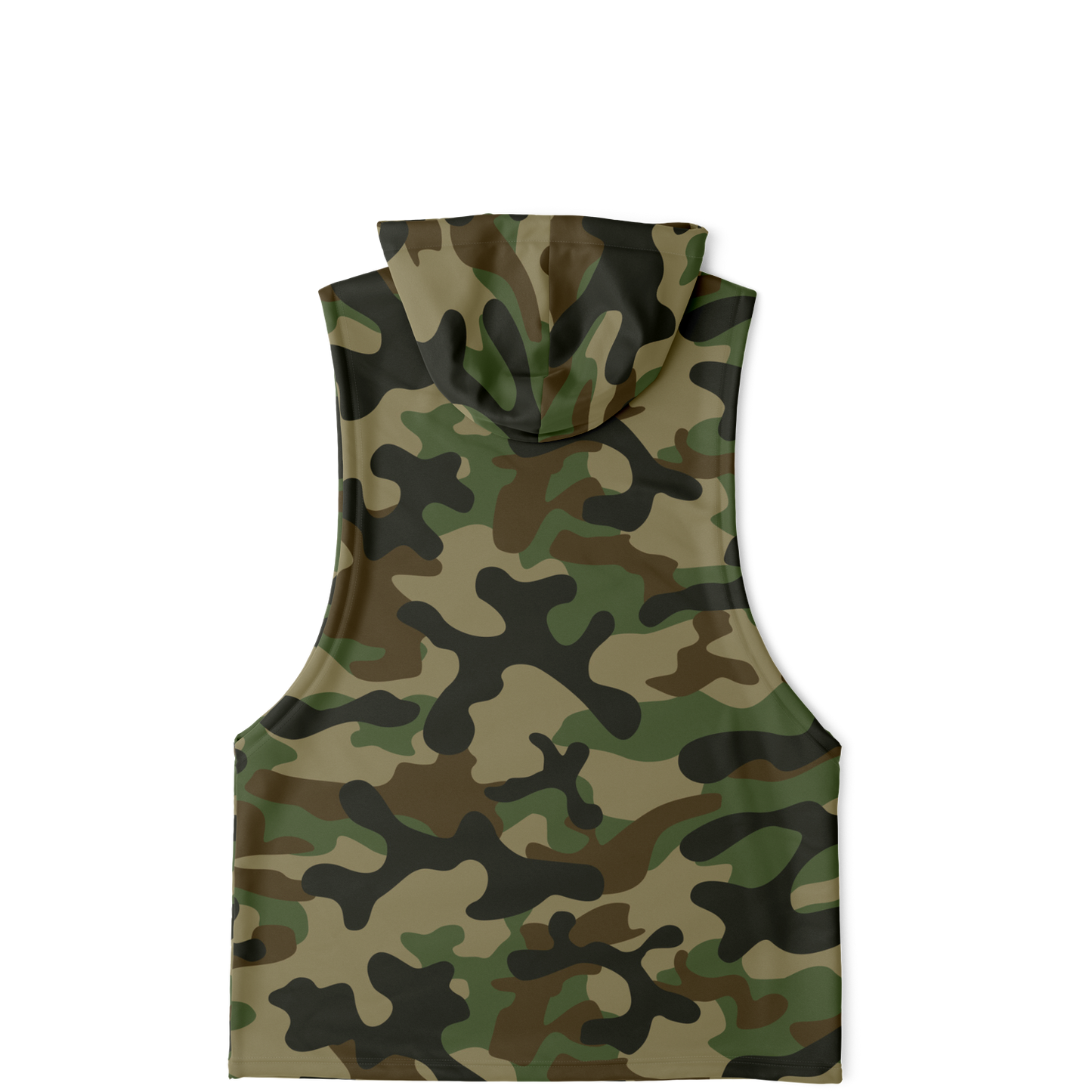 Sleeveless Hoodie | Military Brown Camouflage