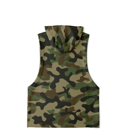 Sleeveless Hoodie | Military Brown Camouflage