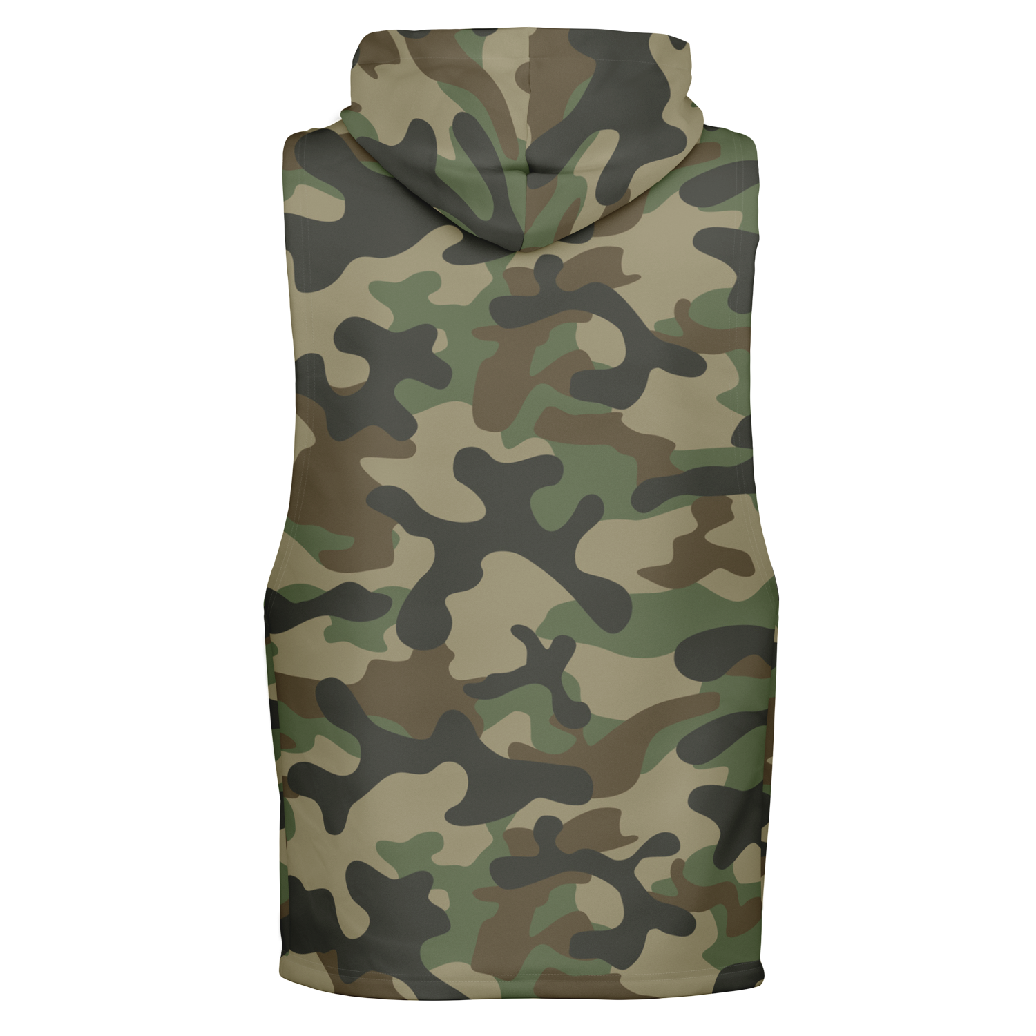 Sleeveless Hoodie | Military Brown Camouflage