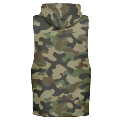 Sleeveless Hoodie | Military Brown Camouflage