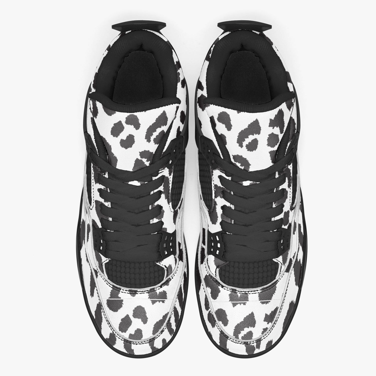 Leopard Jordans AJ4 | Black and White Pattern