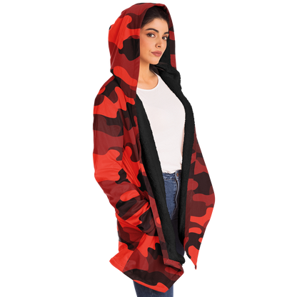 Camo Cloak | Scarlet Red & Black Camouflage | Microfleece