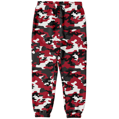 Red Camo Cargo Pants | MIxed Jungle Green, Black, & White