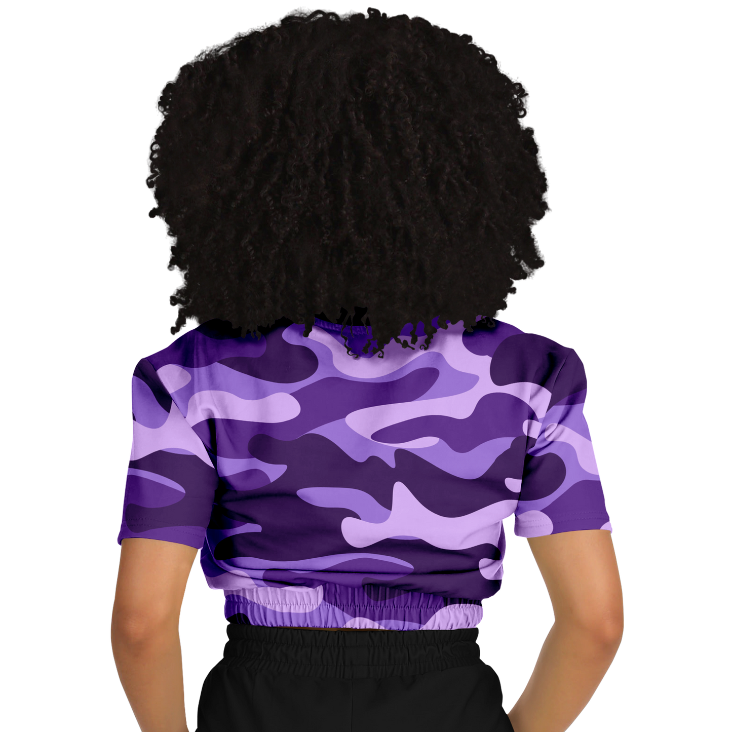 Camo Crop Top Sweatshirt | Purple, Blue & Mauve Camouflage