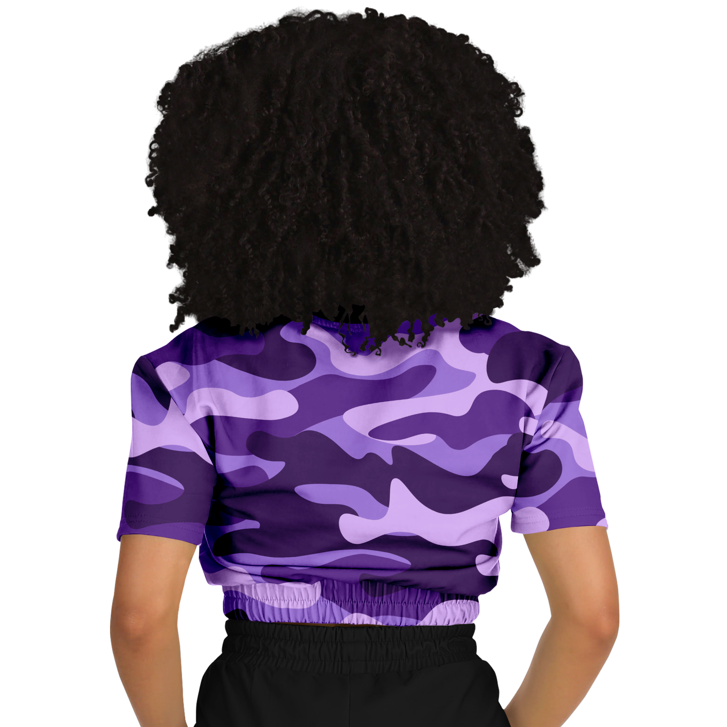 Camo Crop Top Sweatshirt | Purple, Blue & Mauve Camouflage