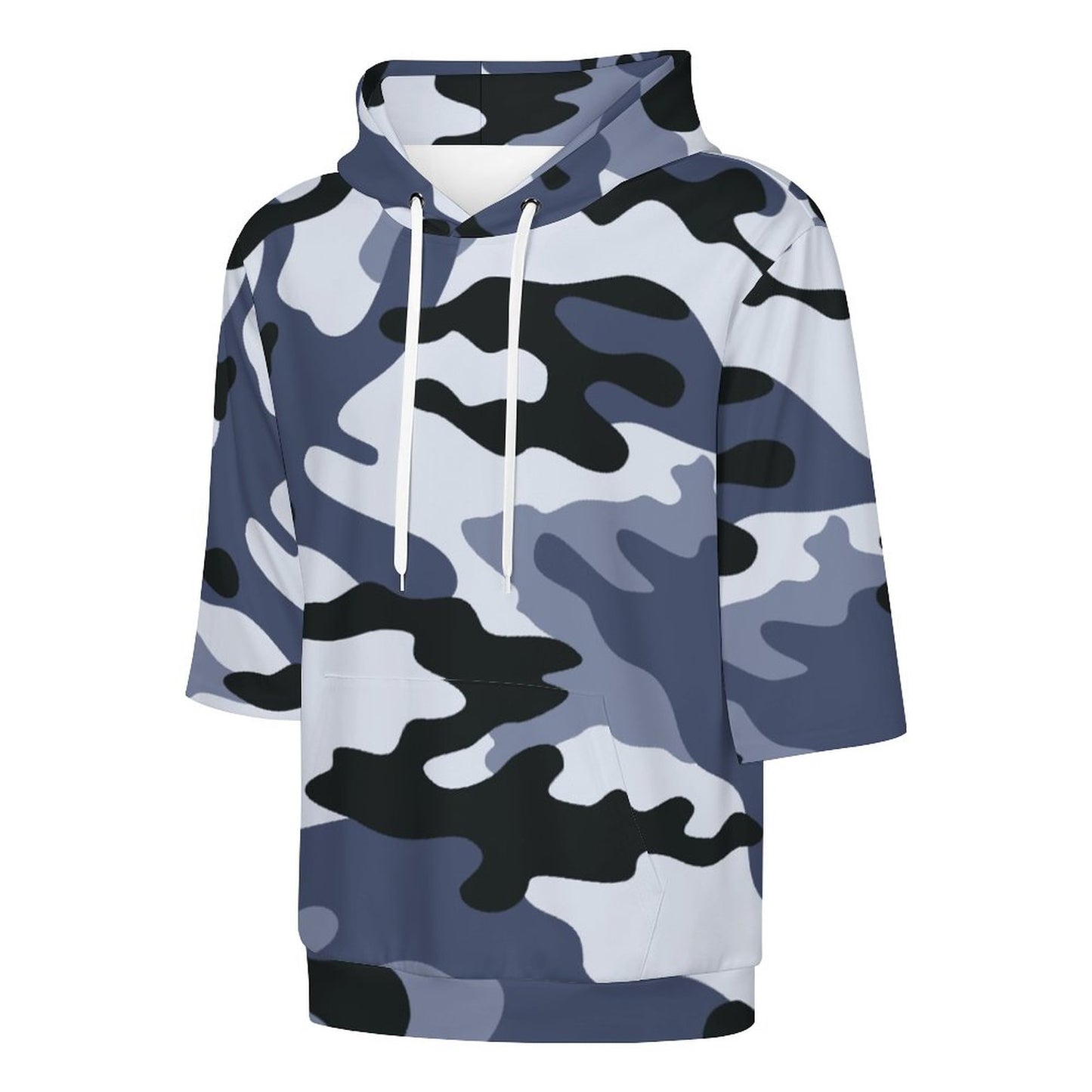 Short Sleeve Hoodie | Light Blue Camouflage