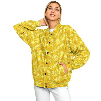 Baseball Jacket in Yellow Pixel Camouflage