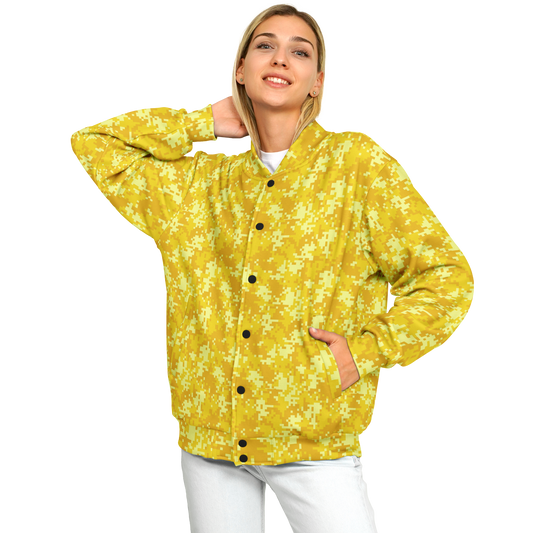 Baseball Jacket in Yellow Pixel Camouflage